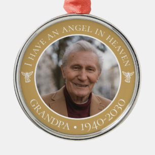 Angel im Heaven-Grandpa-Foto Ornament Aus Metall