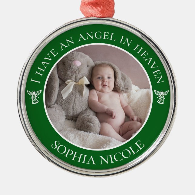 Angel im Heaven Memorial-Foto Ornament Aus Metall (Vorne)