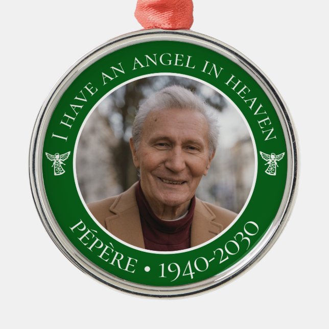 Angel im Heaven Pépère-Foto Ornament Aus Metall (Vorne)
