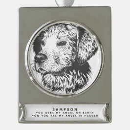 Angel im Himmel Personalisiertes Haustier Banner-Ornament Silber