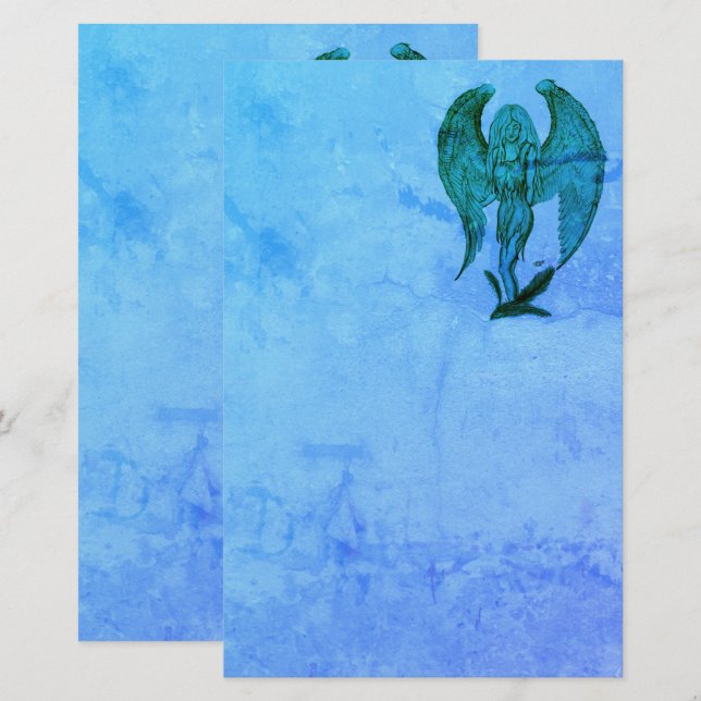 Angel im Tattoo Style Briefpapier (Vorne/Hinten)