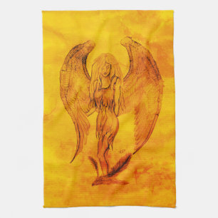 Angel im Tattoo Style Geschirrtuch