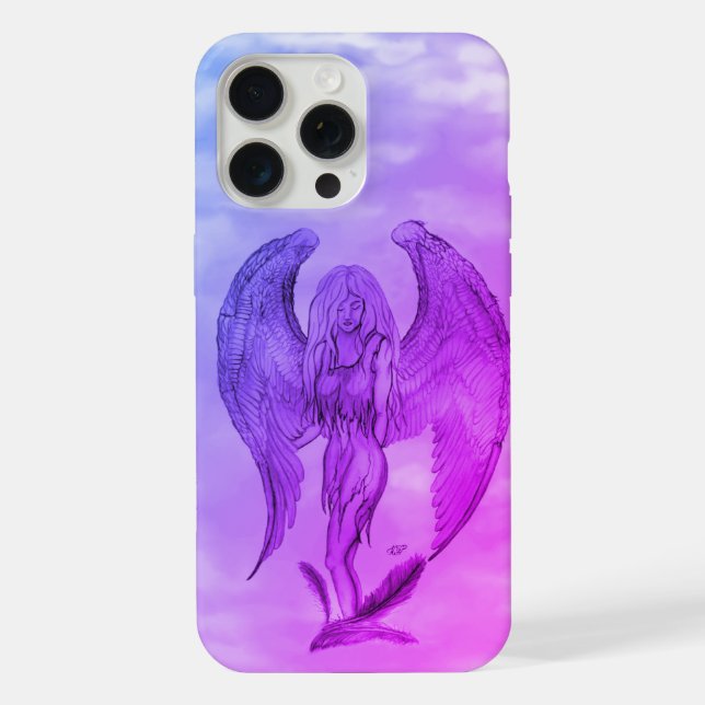 Angel im Tattoo Style iPhone 15 Pro Max Hülle (Rückseite)