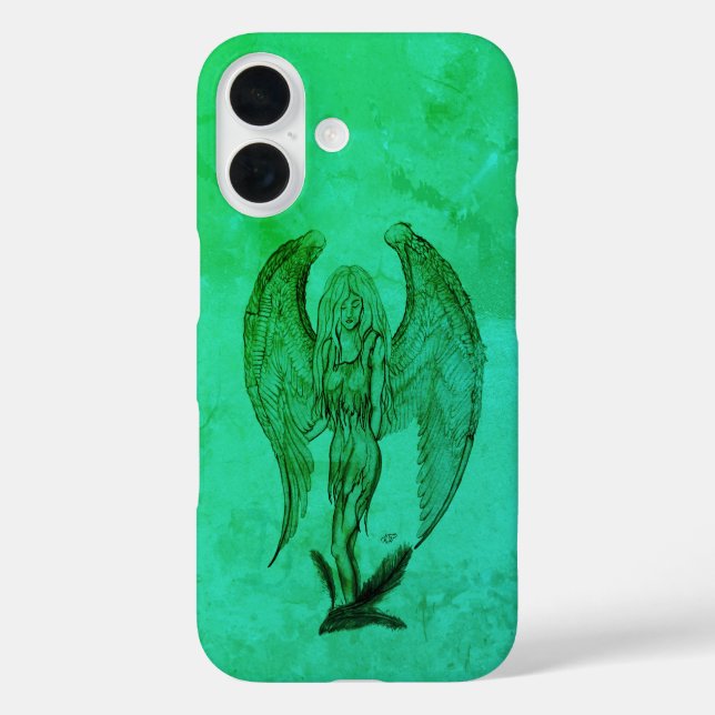 Angel im Tattoo Style iPhone 16 Hülle (Rückseite)