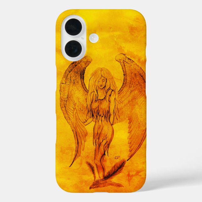 Angel im Tattoo Style iPhone 16 Hülle (Rückseite)