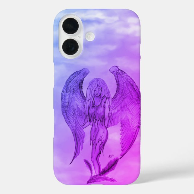 Angel im Tattoo Style iPhone 16 Hülle (Rückseite)