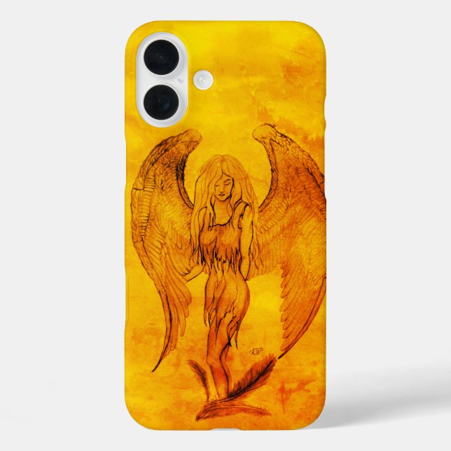 Angel im Tattoo Style iPhone 16 Plus Hülle (Rückseite)