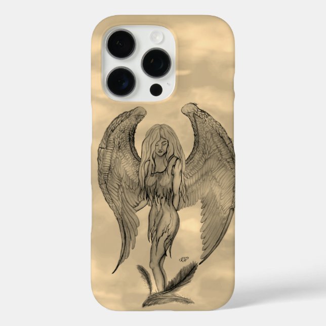 Angel im Tattoo Style iPhone 16 Pro Hülle (Rückseite)