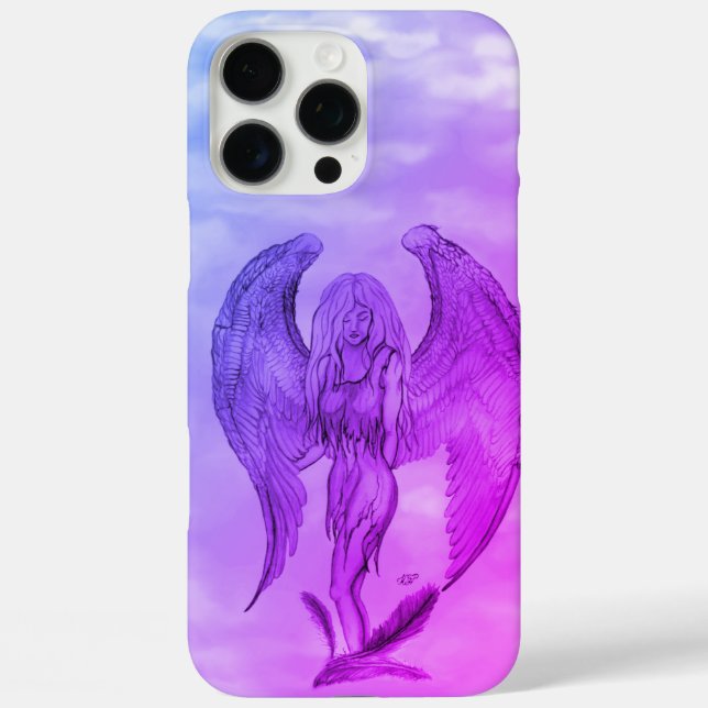 Angel im Tattoo Style iPhone 16 Pro Max Hülle (Rückseite)
