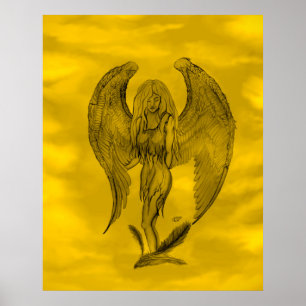 Angel im Tattoo Style Poster