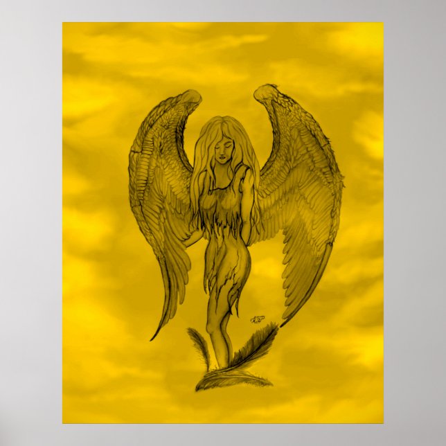 Angel im Tattoo Style Poster (Vorne)