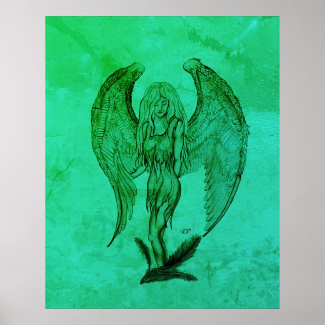 Angel im Tattoo Style Poster (Vorne)