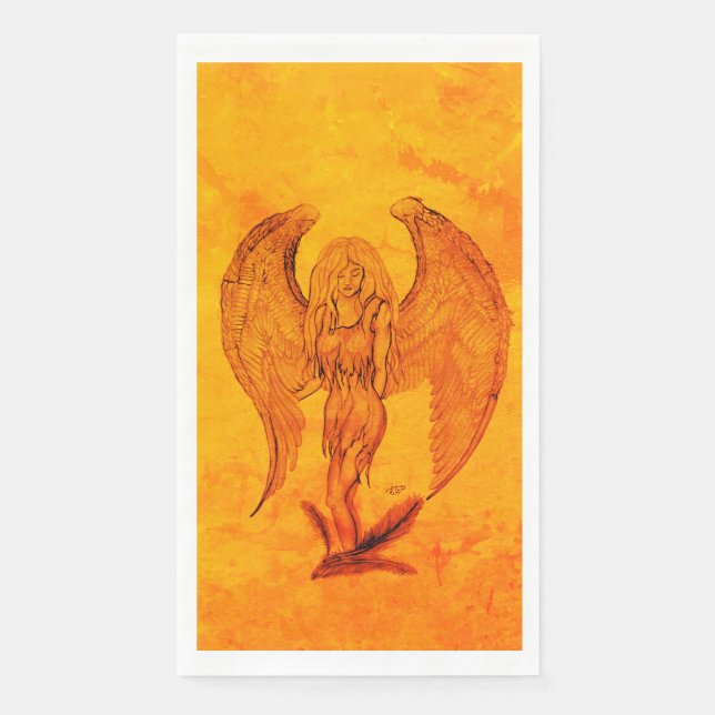 Angel im Tattoo Style Serviette (Vorderseite)
