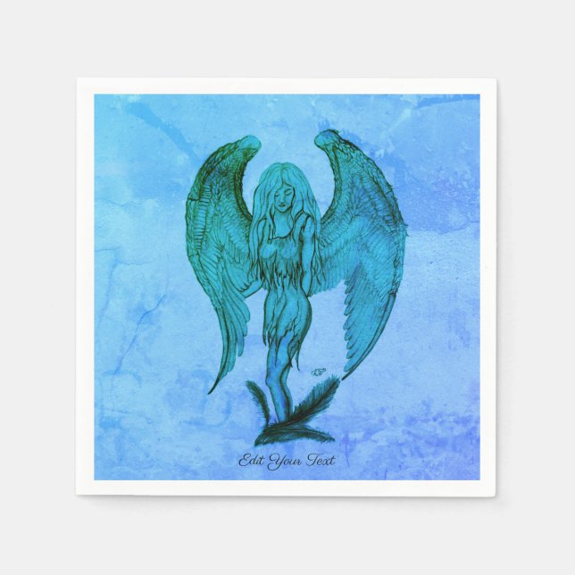 Angel im Tattoo Style Serviette (Vorderseite)