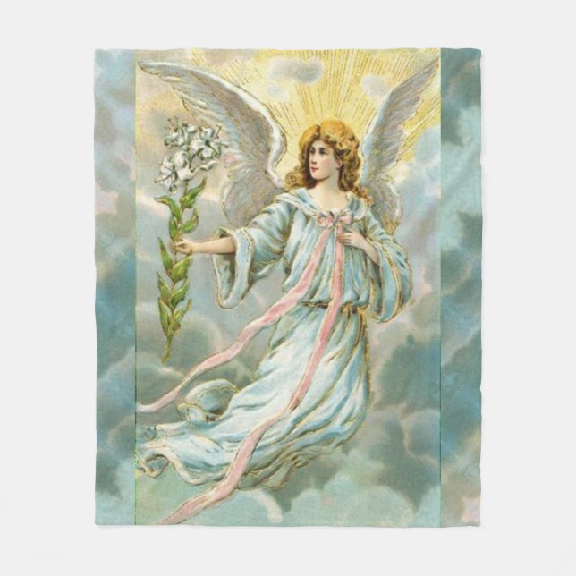 Angel in blauem Fleece Blanket (Vorderseite)