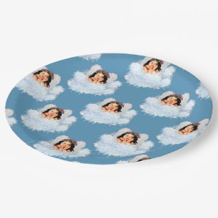 Angel in den Wolken 3-Blau-PAPER-PARTY PLATE Pappteller