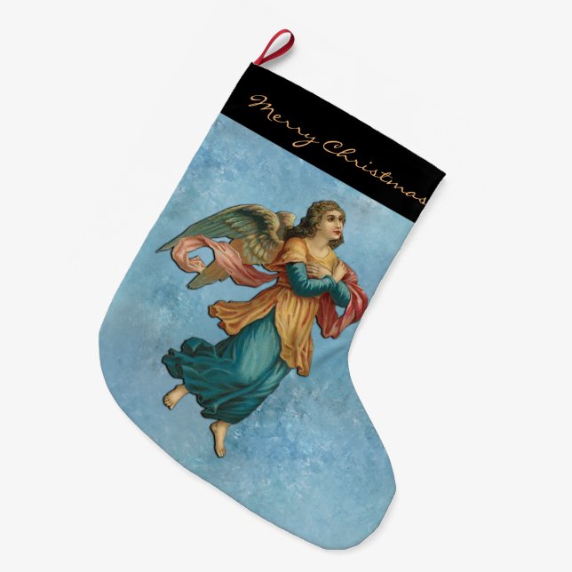 Angel in den Wolken Großer Weihnachtsstrumpf (Vorderansicht (hängend))