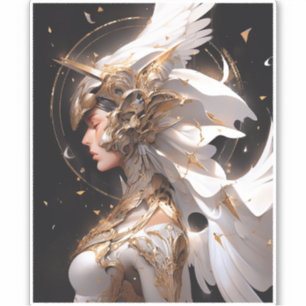 Angel in der Fantasiekunst der Weißen Rüstung Aufkleber