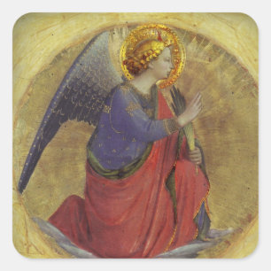 Angel in Gold Quadratischer Aufkleber