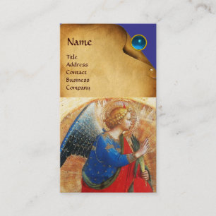 ANGEL IN GOLD ROT UND BLAU VISITENKARTE