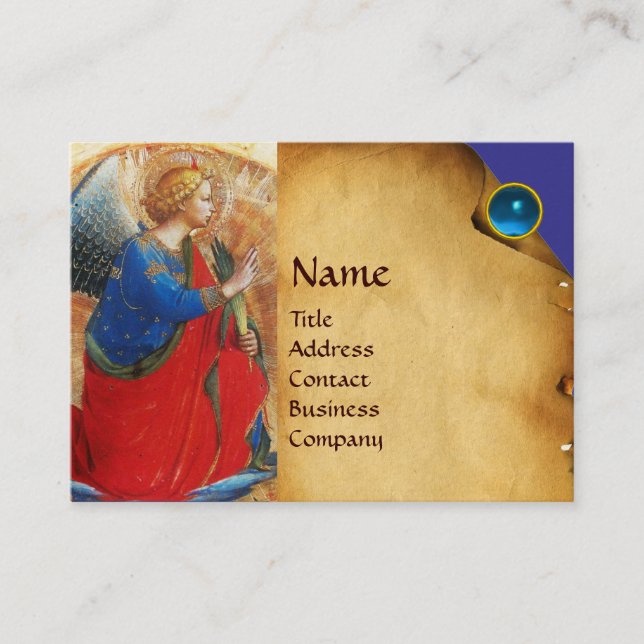 ANGEL IN GOLD ROT UND BLAU VISITENKARTE (Vorderseite)