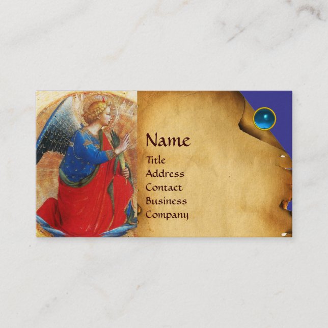 ANGEL IN GOLD ROT UND BLAU VISITENKARTE (Vorderseite)