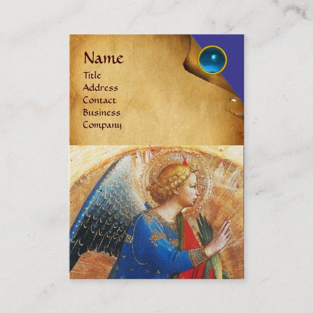 ANGEL IN GOLD ROT UND BLAU VISITENKARTE (Vorderseite)