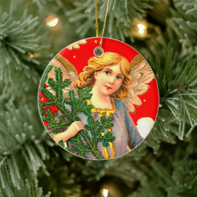 Angel in Lavender Carried Xmas Tree Keramik Ornament (Baum)