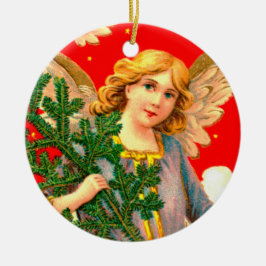 Angel in Lavender Carried Xmas Tree Keramik Ornament