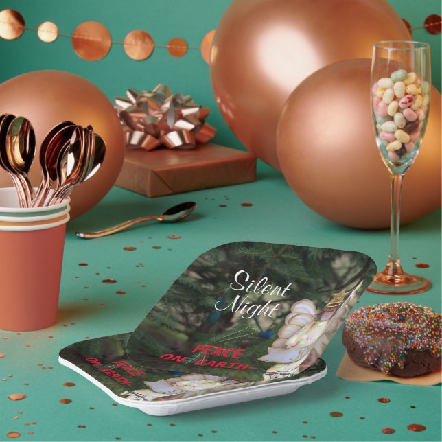 Angel Joy Silent Night Peace Pappteller (Multi)