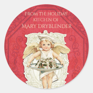 Angel Koch Weihnachtskuchen aus der Küche Runder Aufkleber