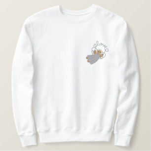 Angel-Liebe Besticktes Sweatshirt