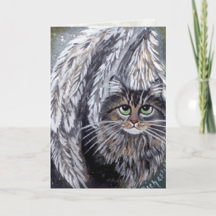 Angel Maine Coon Cat Card Karte