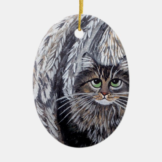 Angel Maine Coon Cat Ornament (Vorne)