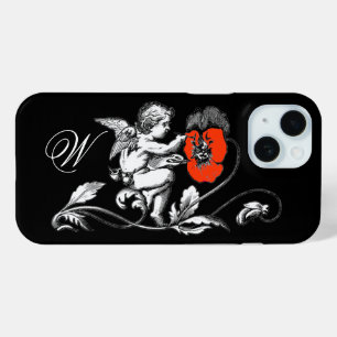 ANGEL MALERIEREN EINE ROTE BLUME, MONOGRAMM, schwa iPhone 15 Hülle
