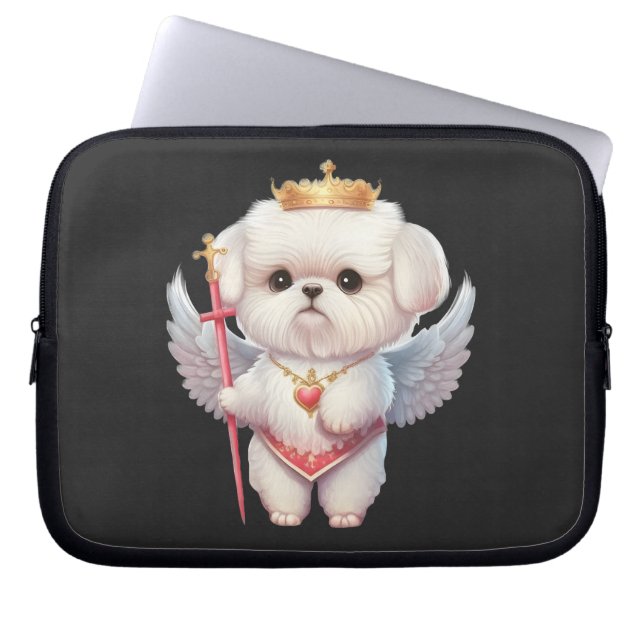 Angel Maltese Puppy, Maltes Hundeliebhaber und Bes Laptopschutzhülle (Vorderseite)