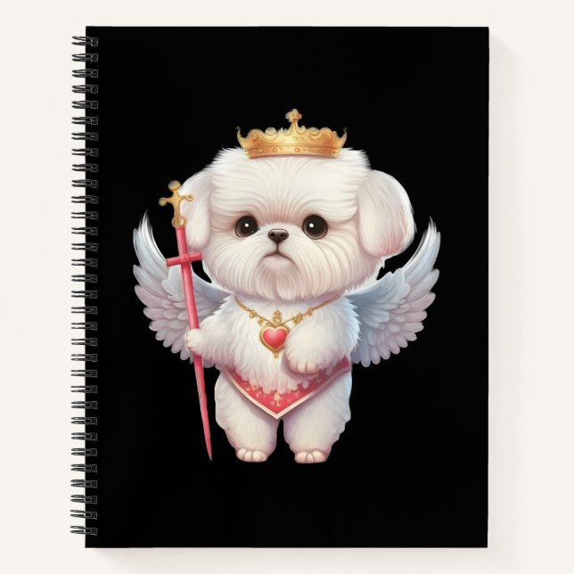 Angel Maltese Puppy, Maltes Hundeliebhaber und Bes Notizbuch (Vorderseite)
