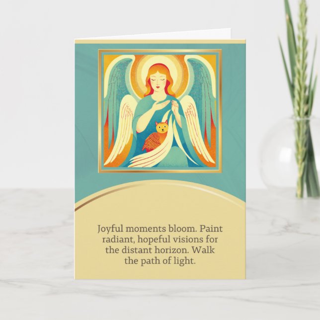 angel message happy birthday karte (Vorderseite)