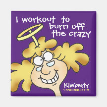 Angel Midge's Funny Cartoon Fitness Workout Purple