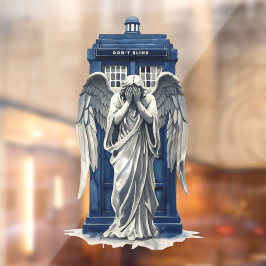 Angel mit Blue Police Box 1 Fensteraufkleber