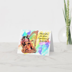 Angel mit Harp Danke Notecard