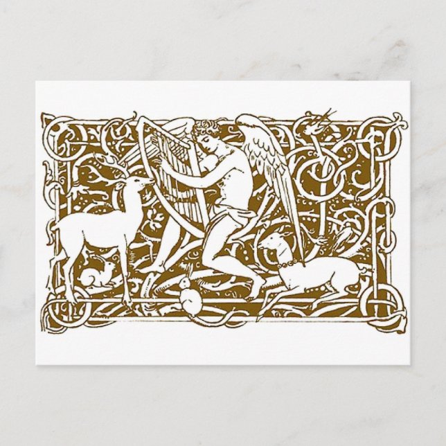 Angel mit Harp Postkarte (Vorderseite)