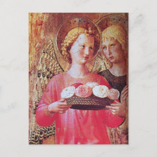 ANGEL MIT ROSE CHRISTMAS FEIERTAGSPOSTKARTE