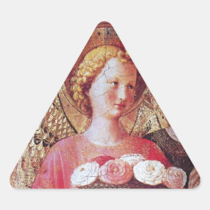 ANGEL MIT ROSE DREIECKIGER AUFKLEBER