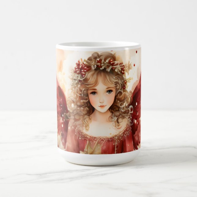 Angel mit roten Flügeln Kaffeetasse (Mittel)