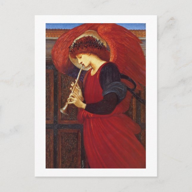 Angel mit Trumpet, Burne Jones Postkarte (Vorderseite)