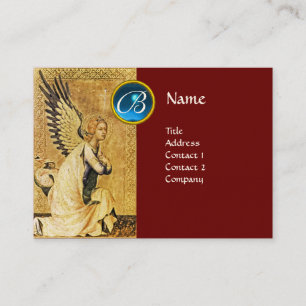 ANGEL MONOGRAM, Blauer Saphir, rot Visitenkarte