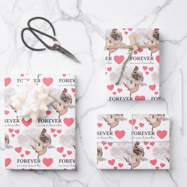 Angel Mops Wrapping Paper Sheets Geschenkpapier Set (Vorderseite)
