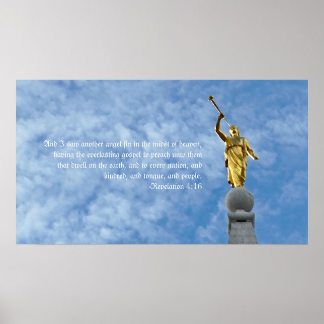 Angel Moroni zum Salzsee-Tempel Poster (Vorne)