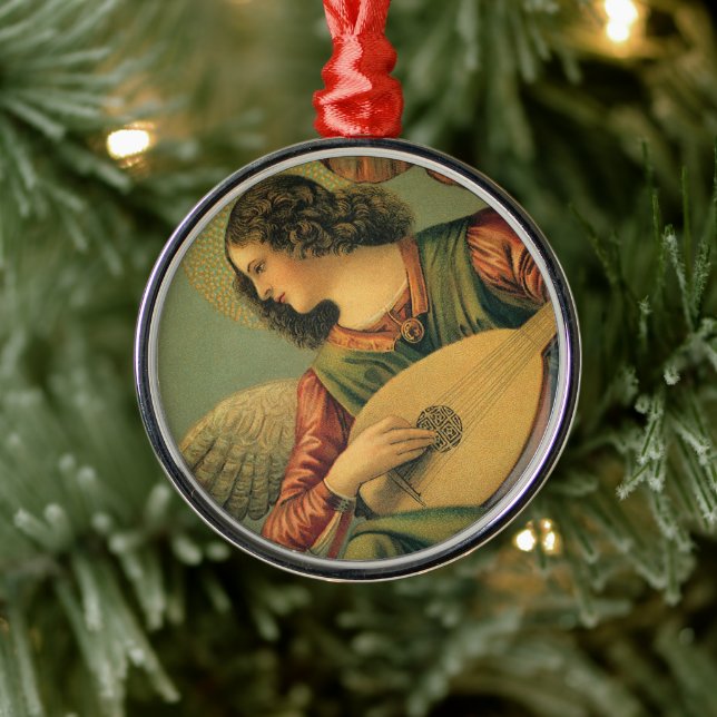 Angel Musician, Melozzo da Forli, Renaissance Art Silbernes Ornament (Baum)